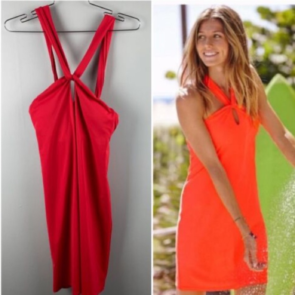 Athleta Size XS Red/Coral Halter WorkOut Dress